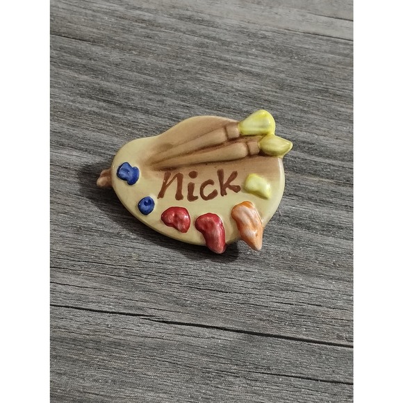 Vtg Goebel Paint Pallet Brushes Nick Pin (jb3p) - Picture 1 of 4